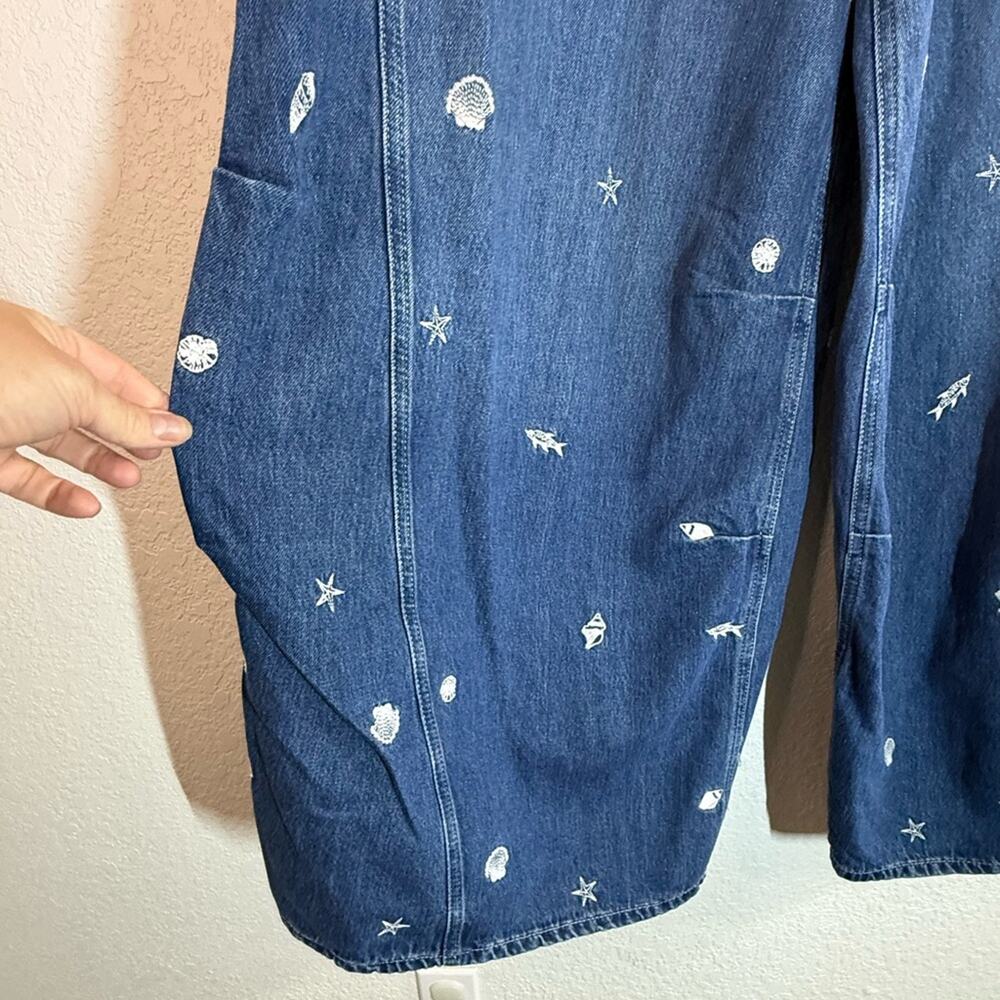 NWT Free People Westward Demi Jean Under the Sea Wide Leg Barrel Sz 31 Boho - Picture 9 of 9